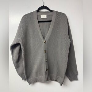 Sonny Label Urban Research Gray Waffle Knit Button Cardigan Women’s Medium